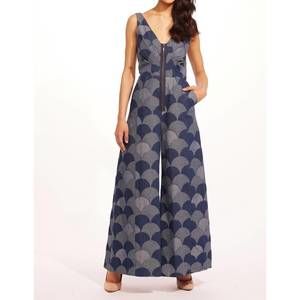 NEW EVA FRANCO axella jumpsuit in atomic denim